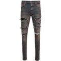 AMIRI Leather Thrasher Jeans Dark Indigo