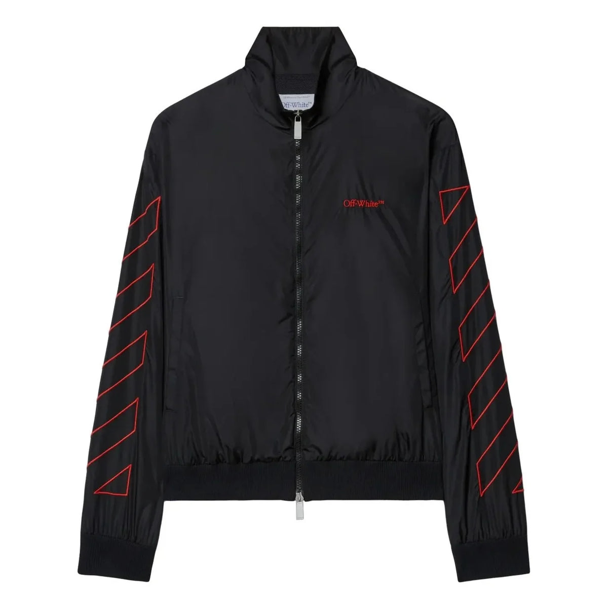 Off-White Logo Embroidered Bomber Jacket Black