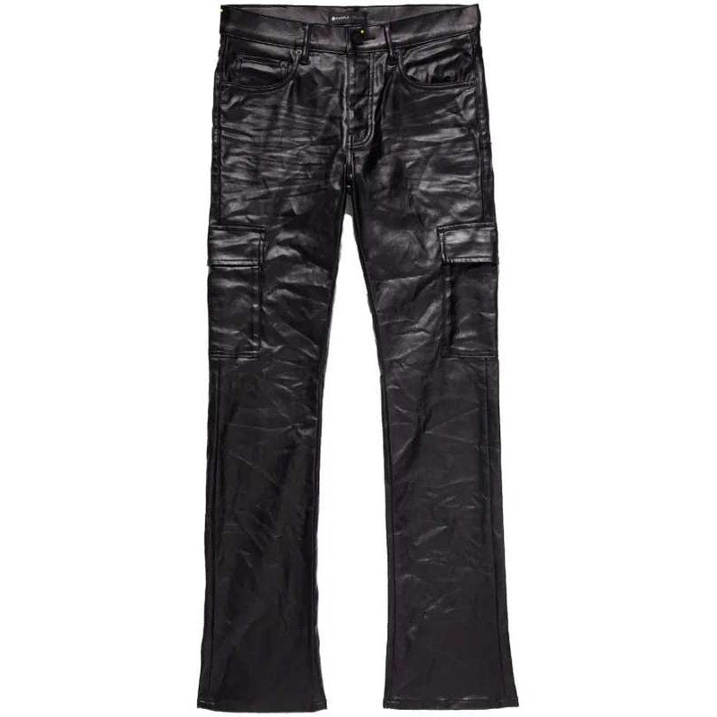 Purple Brand Cargo Flare Vintage Coated Jeans Black