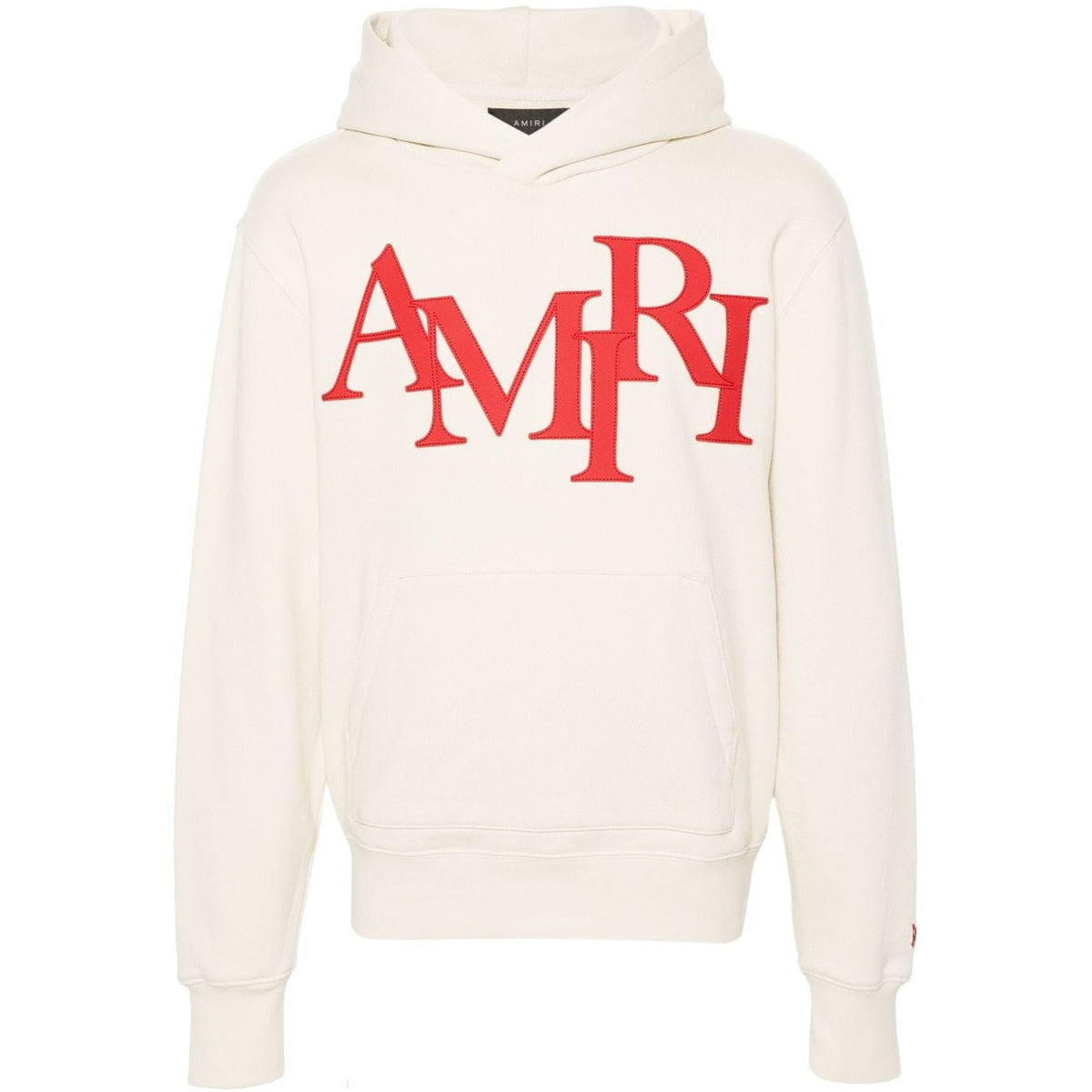 AMIRI Staggered Logo Hoodie Cream Red
