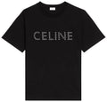 Celine Loose Eyelet Logo T-Shirt Black/Silver