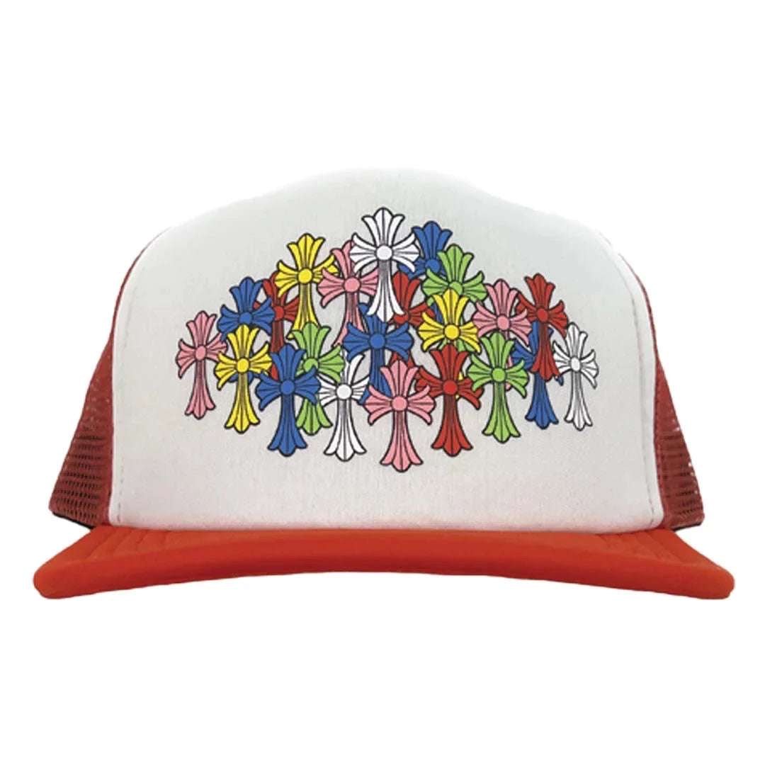 Chrome Hearts Multi Cross Trucker Hat Red/White
