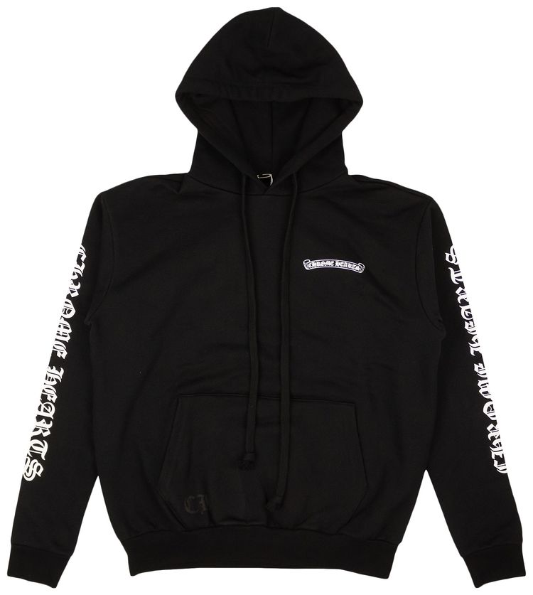 Chrome Hearts Scroll Logo Hoodie Black/White