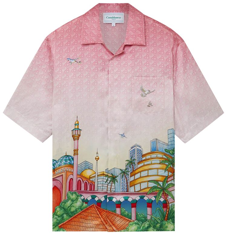 Casablanca Morning City View Silk Shirt Multicolor