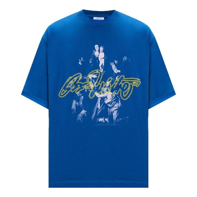 Off-White Blue Script Mary Skate T-shirt