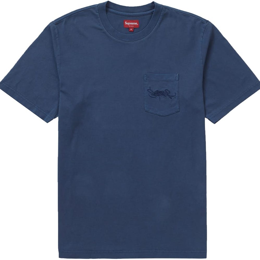 Supreme Overdyed Pocket Tee Navy