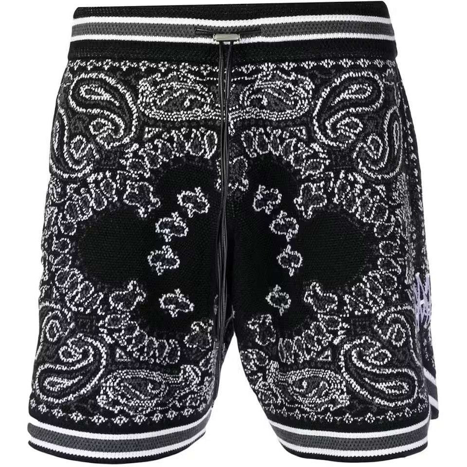 AMIRI Bandana Crochet Basketball Shorts Black