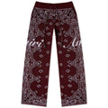 AMIRI Bandana Knit Kick Flare Pants Burgundy