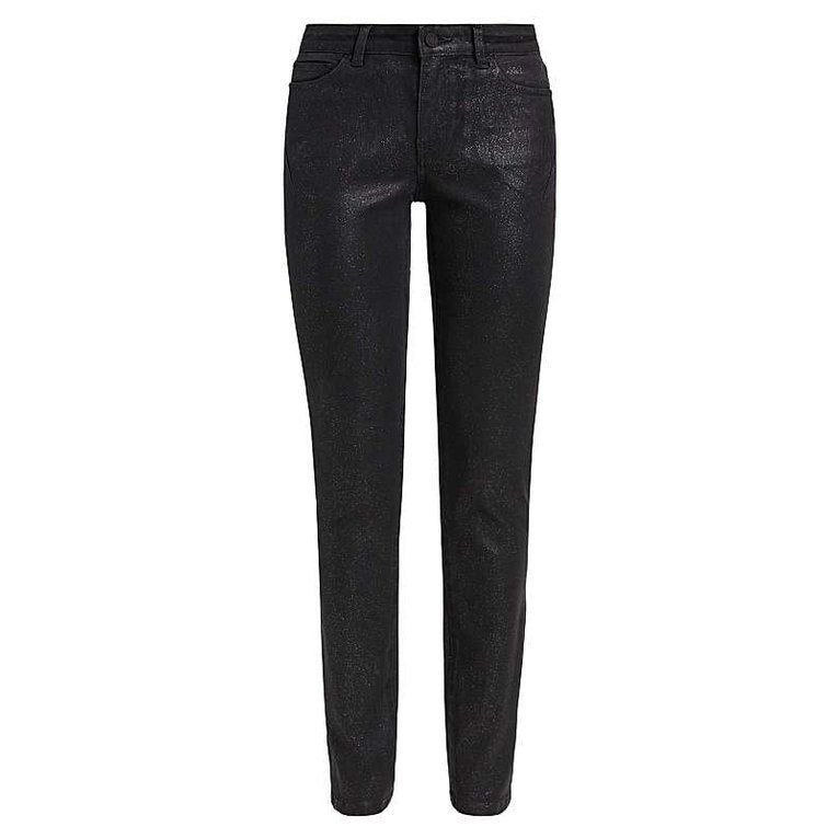 Purple Brand Glitter Mid-Rise Skinny Jeans Black