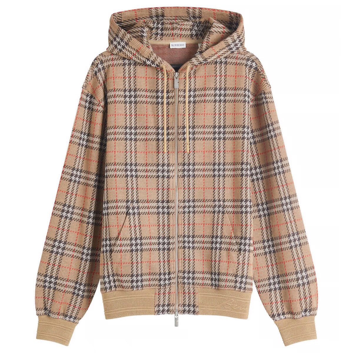 Burberry Check Zip Hoodie Nut