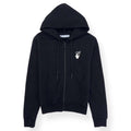 Off-White ZIP UP CUT HERE HOODIE BLACK / WHITE