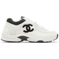 Chanel Low Top Suede Trainer White Black
