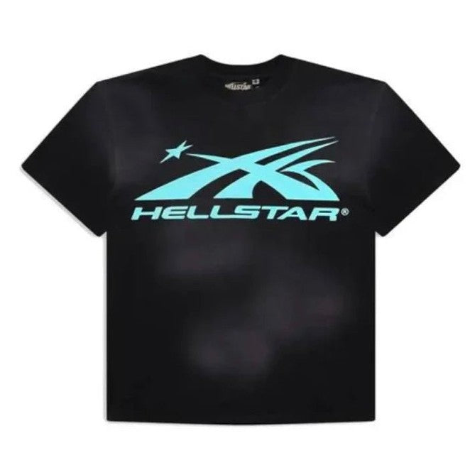 Hellstar Sports Core Gel Logo T-Shirt Black Aqua