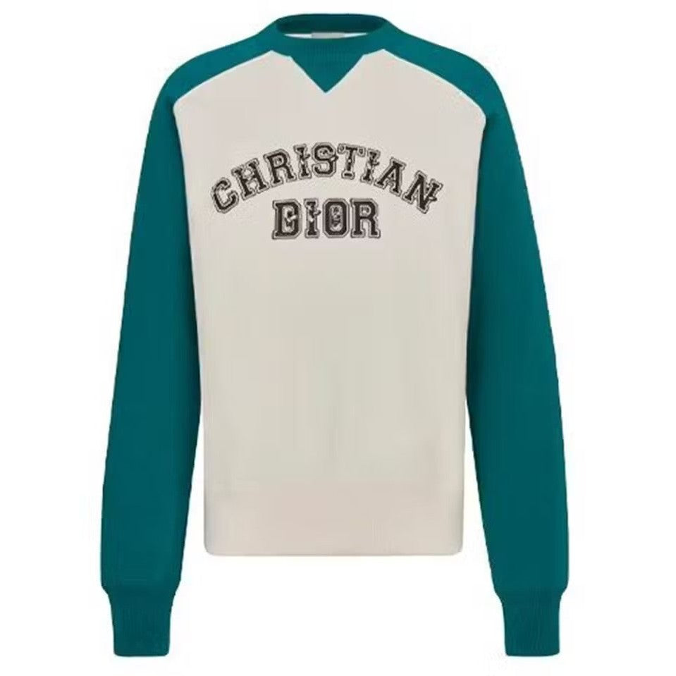 Dior x Kenny Scharf Varsity Crewneck Green/White