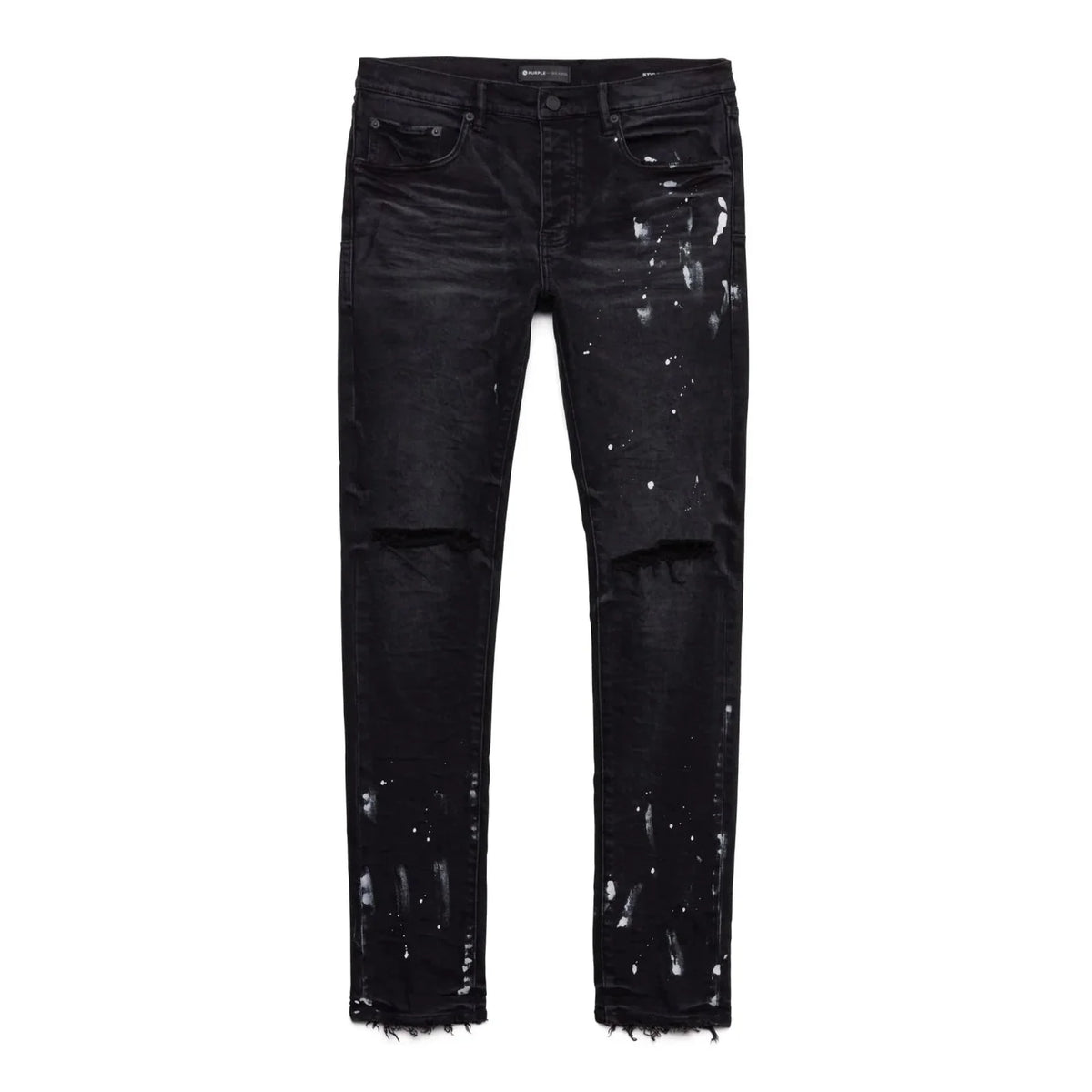 Purple Brand P001 Worn Black Knee Slit Jeans