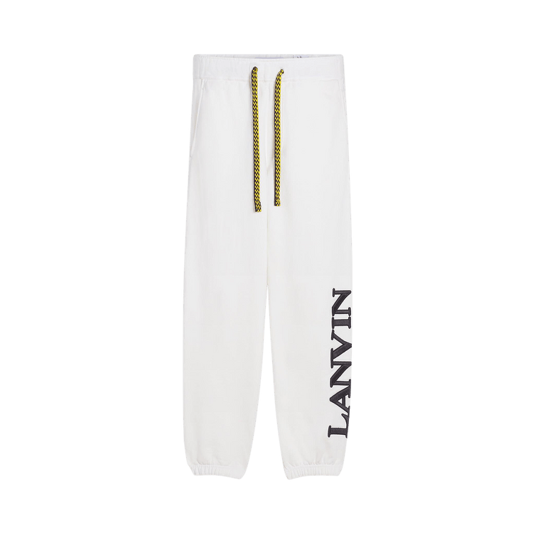 Lanvin Logo Embroidered Sweatpants White Mustang