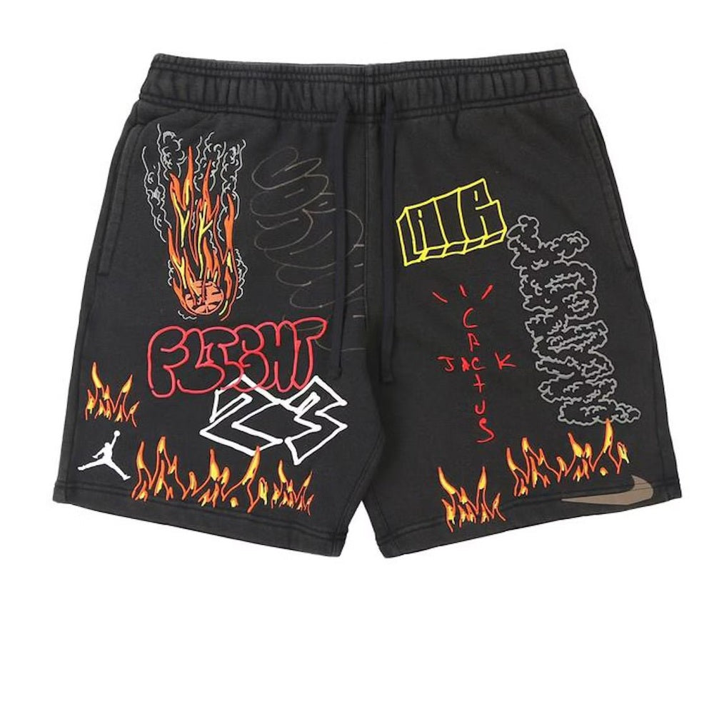 Travis Scott MJ Fleece Shorts Black