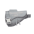 Dior Saddle Bag Grey Calfskin CD 1947 Signature