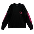 Chrome Hearts PINK HORSESHOE FLORAL LONG SLEEVE T-SHIRT BLACK