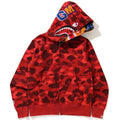 BAPE Color Camo Shark Wide Fit Full Zip Double Hoodie Red