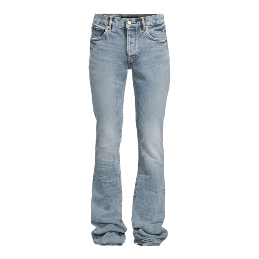 Purple Brand P072 Super Stack Flare Jeans Mid Indigo