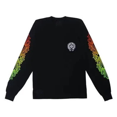 Chrome Hearts Floral Sleeve Gradient Long Sleeve T-Shirt Black