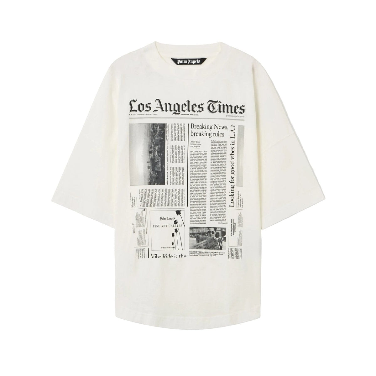 Palm Angels PaxLaTimes News Over T-Shirt White