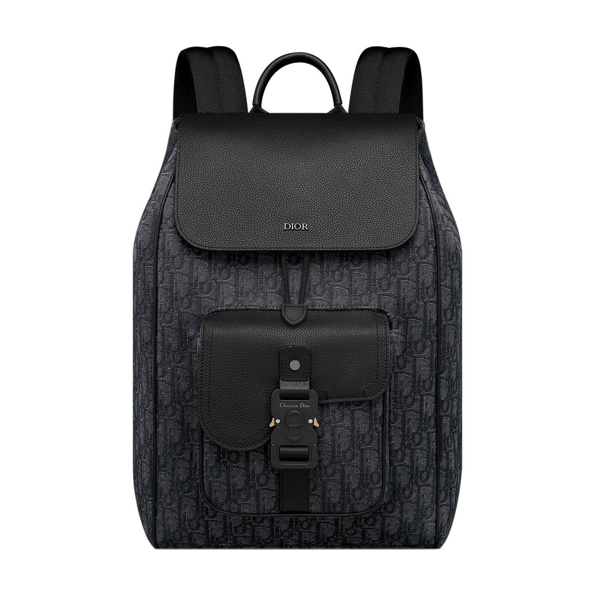 Dior Oblique Jacquard Saddle Backpack Black