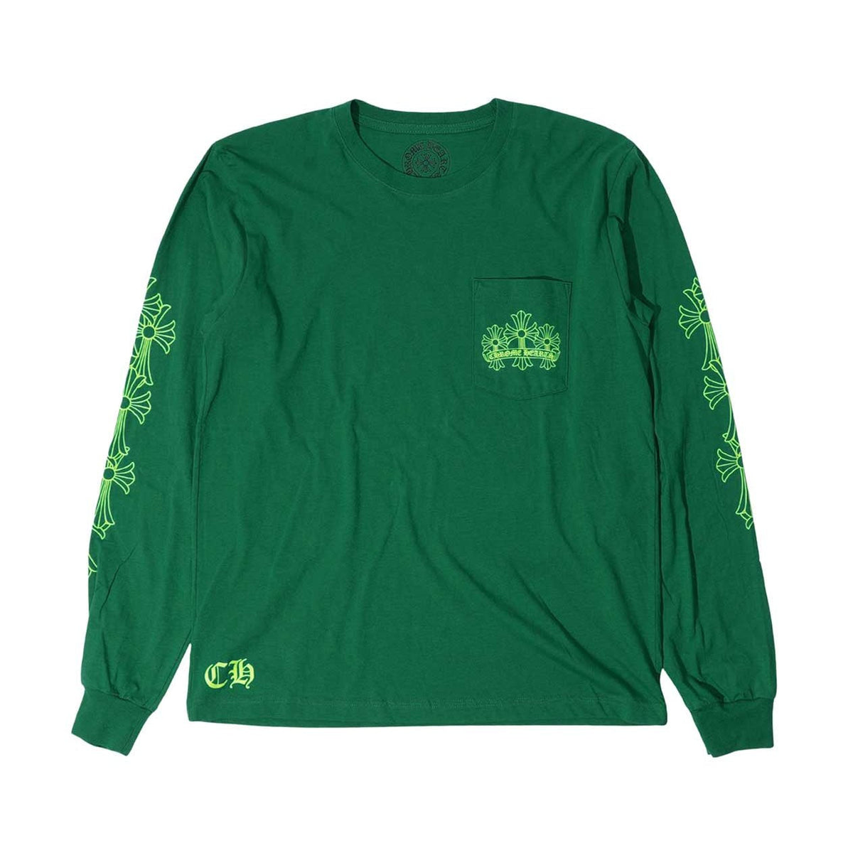 Chrome Hearts Cemetery Cross Long Sleeve T-Shirt Green