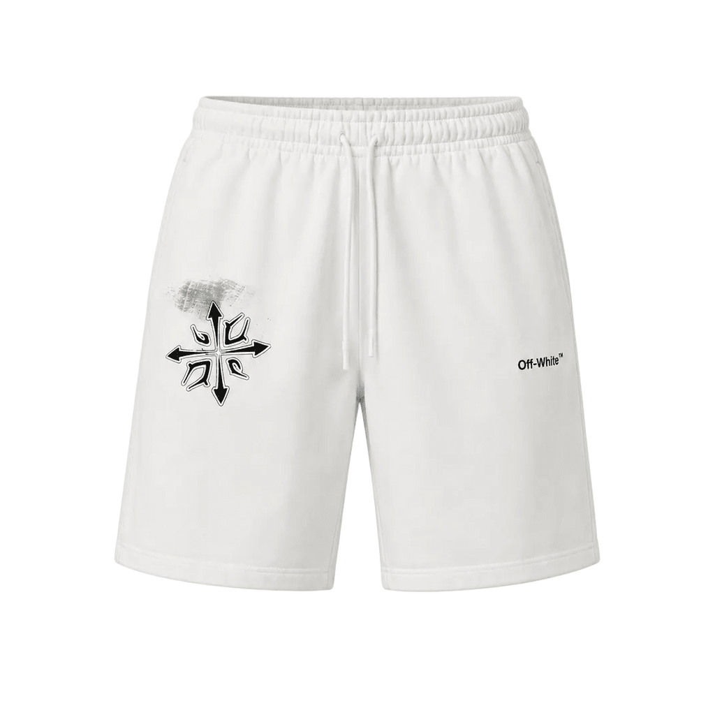 Off-White Logo Print Track Shorts White