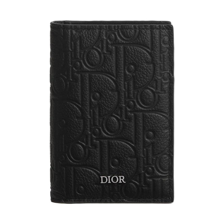 Dior Gravity Leather Bifold Card Holder Black