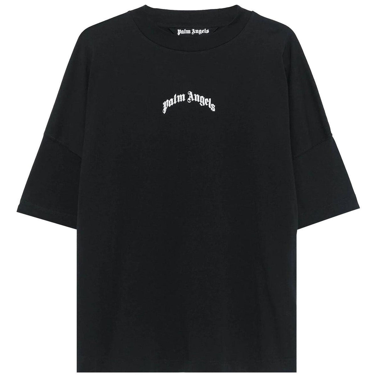 Palm Angels Back Curved Logo Over T-Shirt Black
