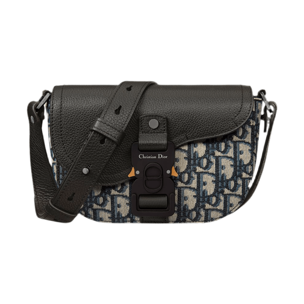 Dior Mini Saddle Messenger Bag with Flap Oblique