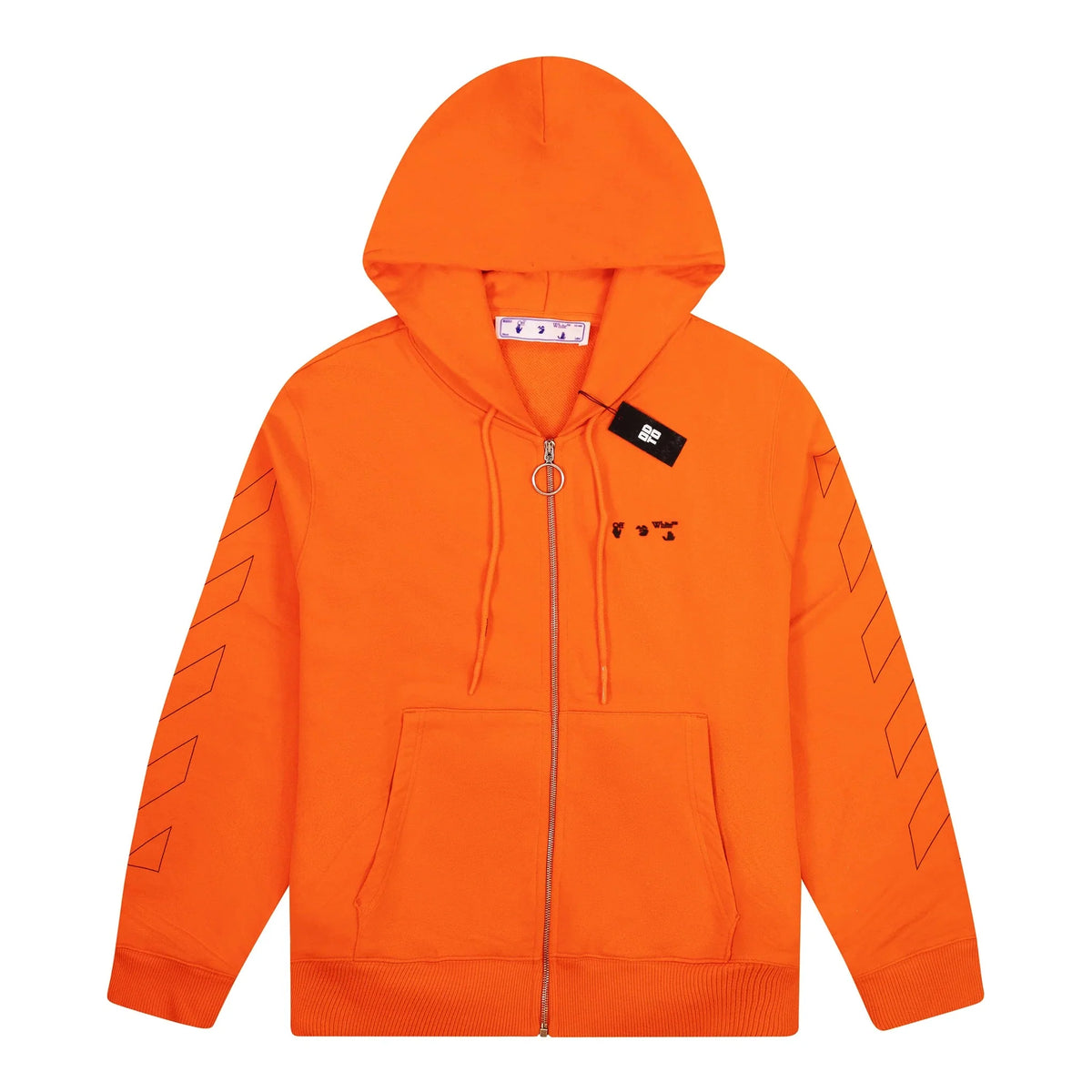 Off-White Diagonal Logo Zip Hoodie Orange