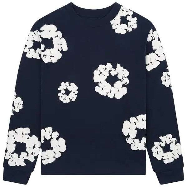 Denim Tears Long-Sleeve Wreath Tee Navy