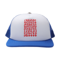 Chrome Hearts Eyechart Trucker Hat Blue White