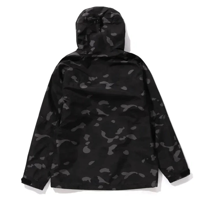 A Bathing Ape Camo Raincoat Black