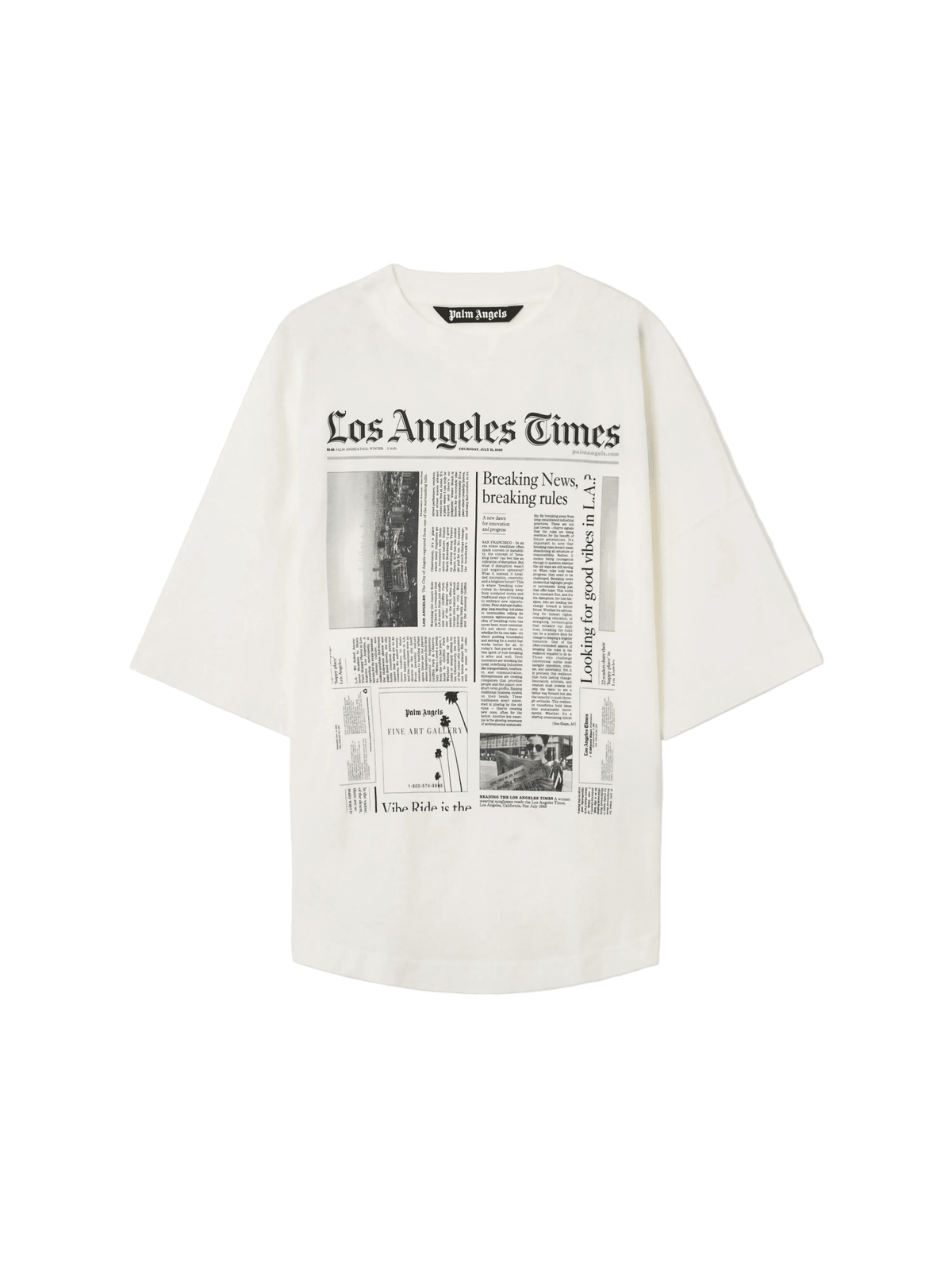 Palm Angels PaxLaTimes News T-Shirt White