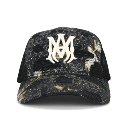 AMIRI Bandana Repair Trucker Hat Black