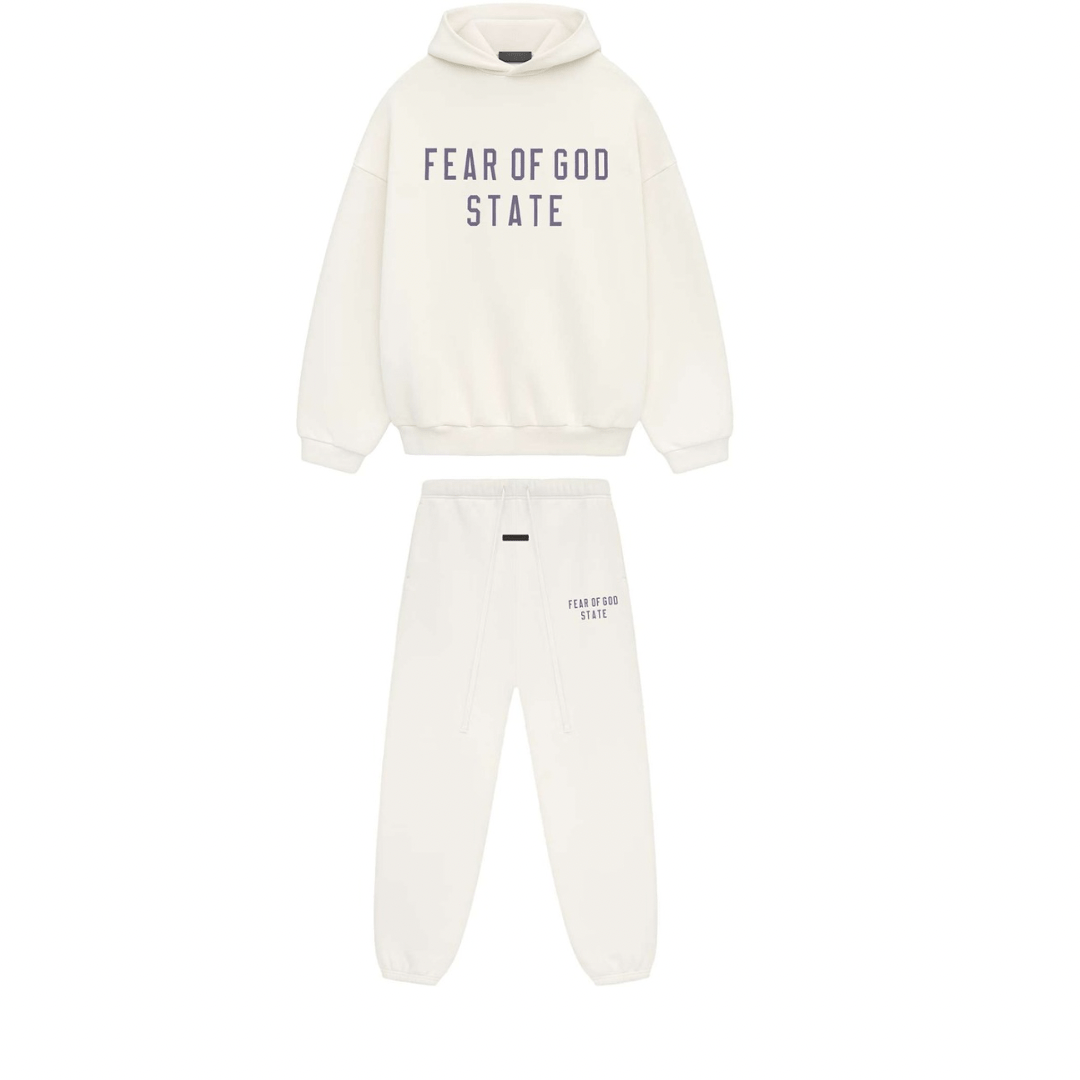 Fear of God Essentials Printed Logo Tracksuit Off White