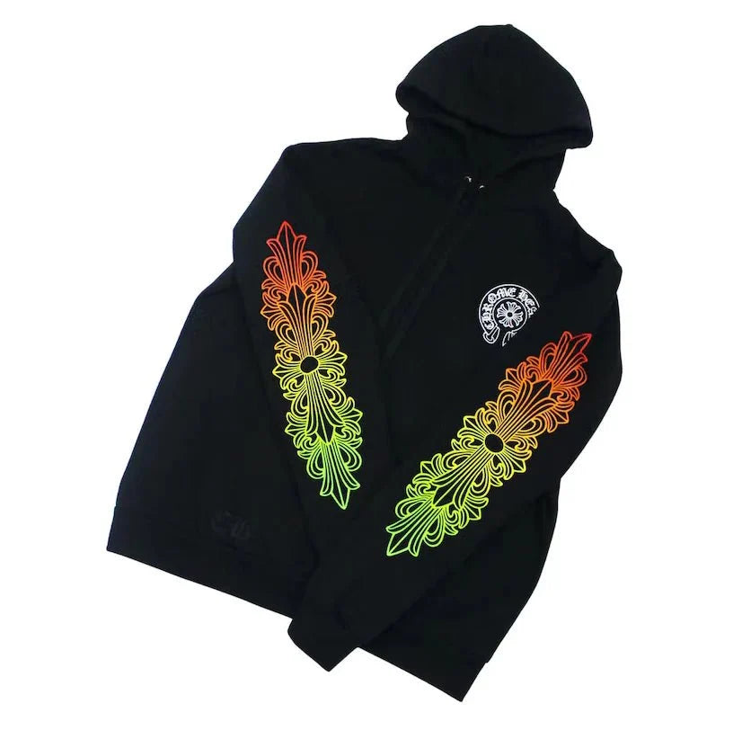 Chrome Hearts Floral Sleeve Gradient Made In Hollywood Hoodie Black/Gradient