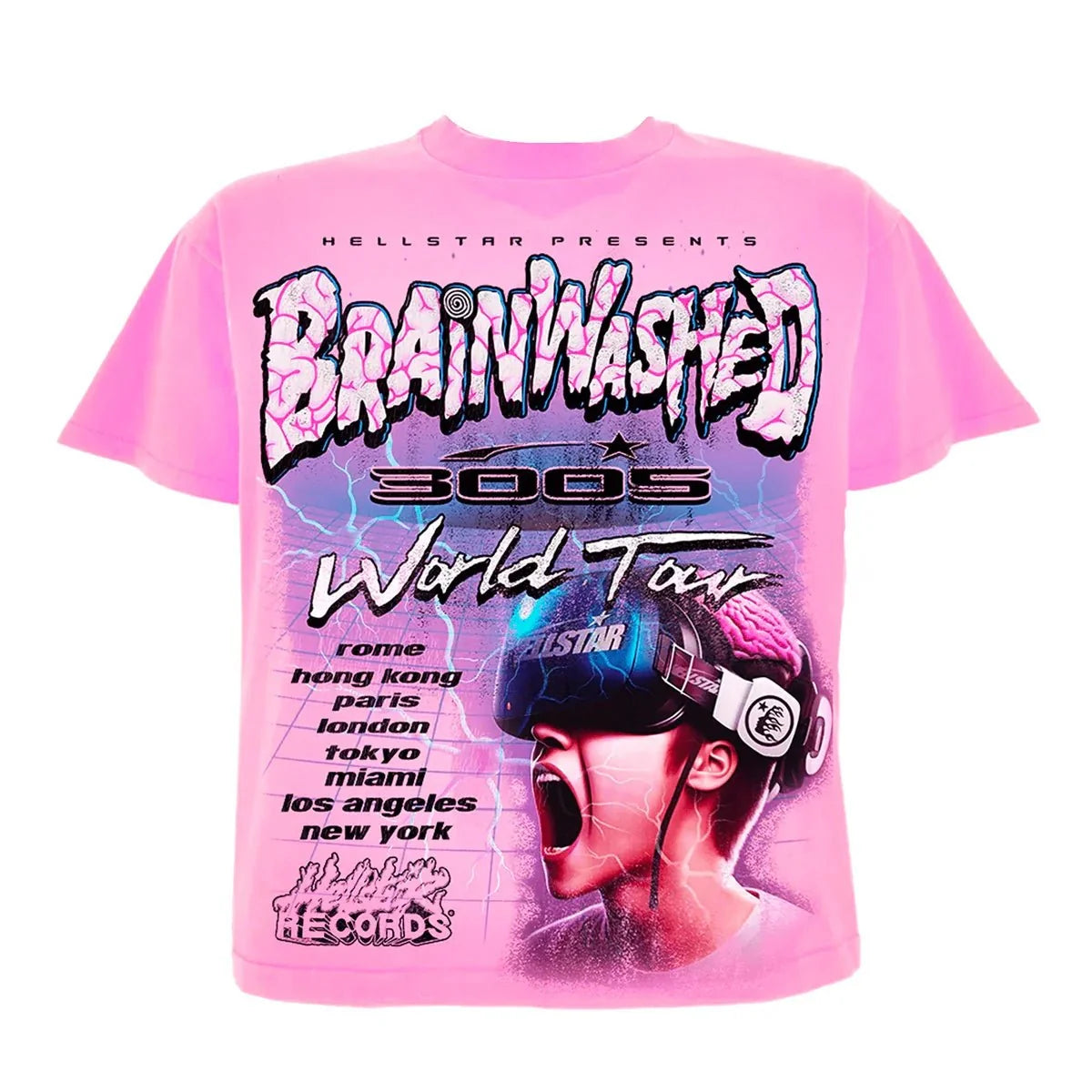 Hellstar Brainwashed World Tour T-Shirt Pink