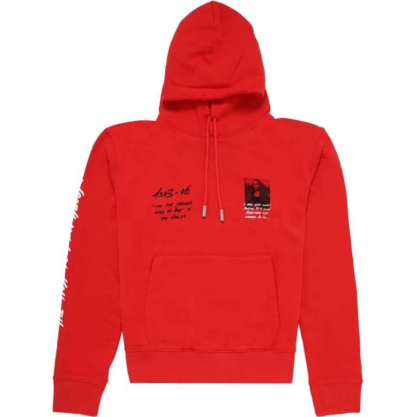 Off-White Monalisa Graphic Print Hoodie Red