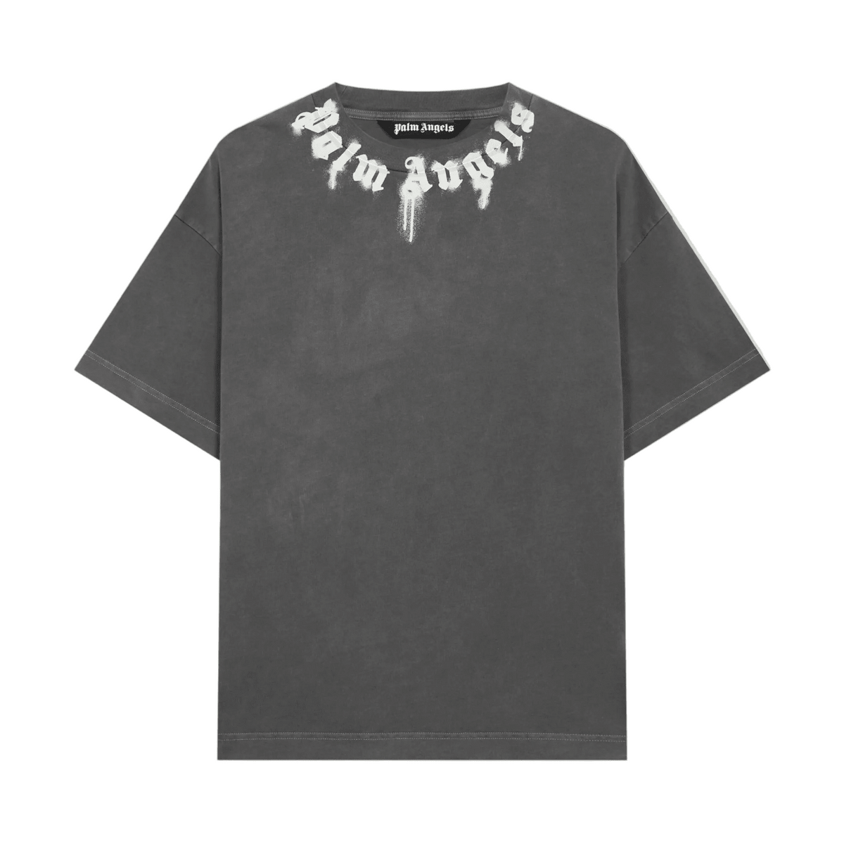 Palm Angels Curved Logo Graffiti T-Shirt Grey
