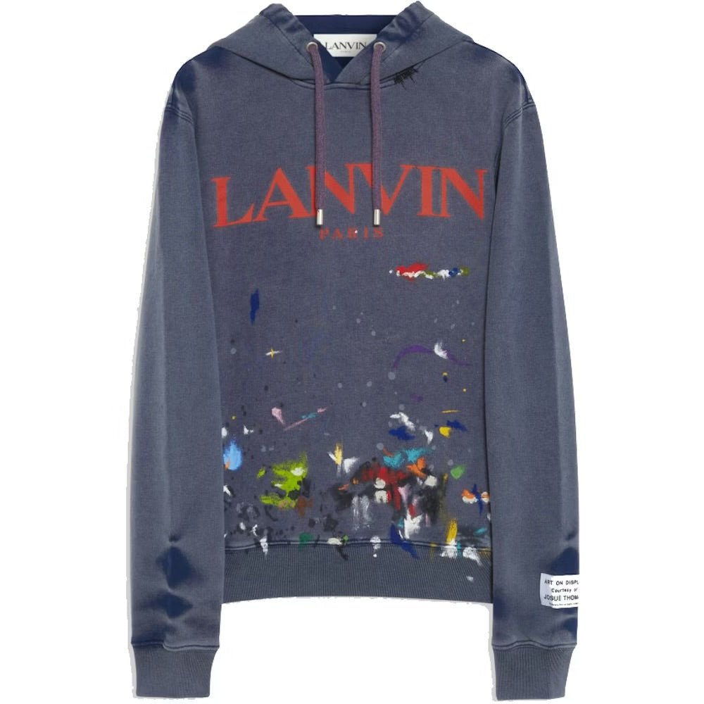 Lanvin x Gallery Dept. Logo Hoodie Effect & Paint Marks Navy Blue