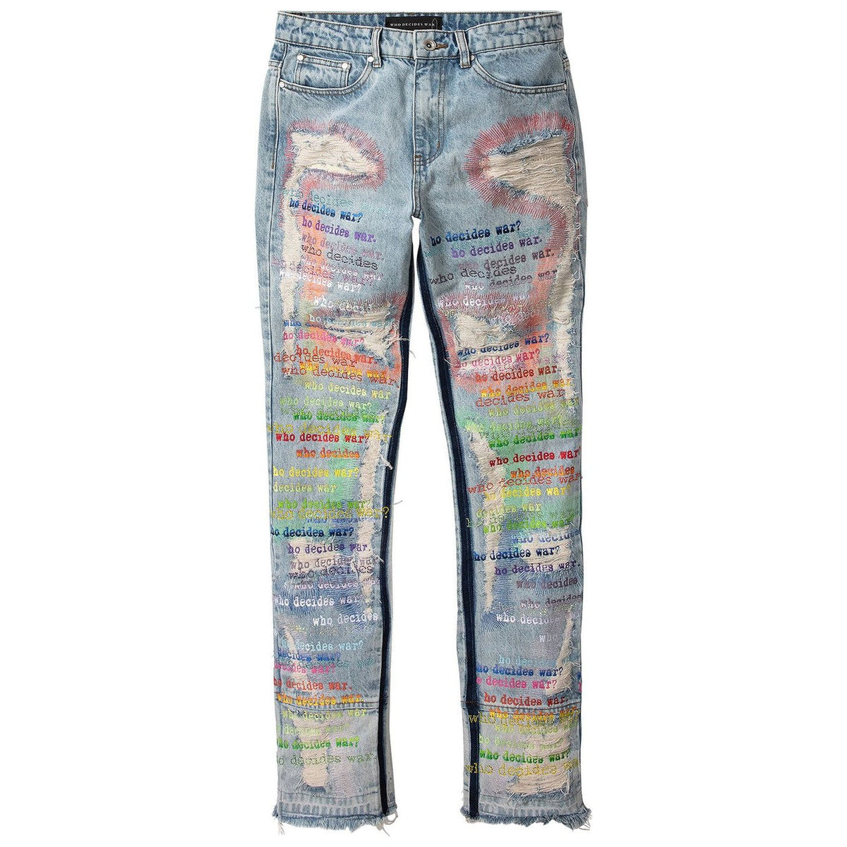 Who Decides War ROYGBIV Scripture Jeans Sky/Multicolor