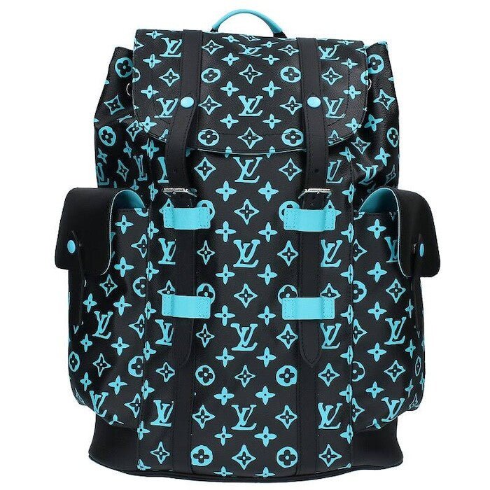 Louis Vuitton Christopher MM Backpack Black Turquoise