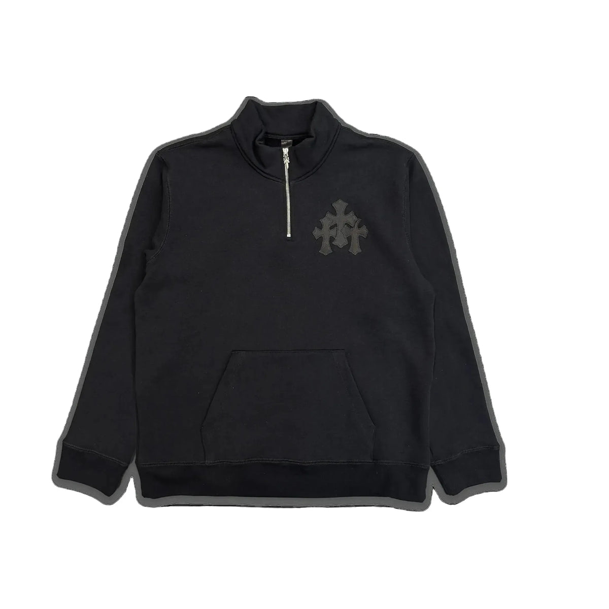 Chrome Hearts Paper Jam Triple Cross Quarter Zip Sweatshirt Black