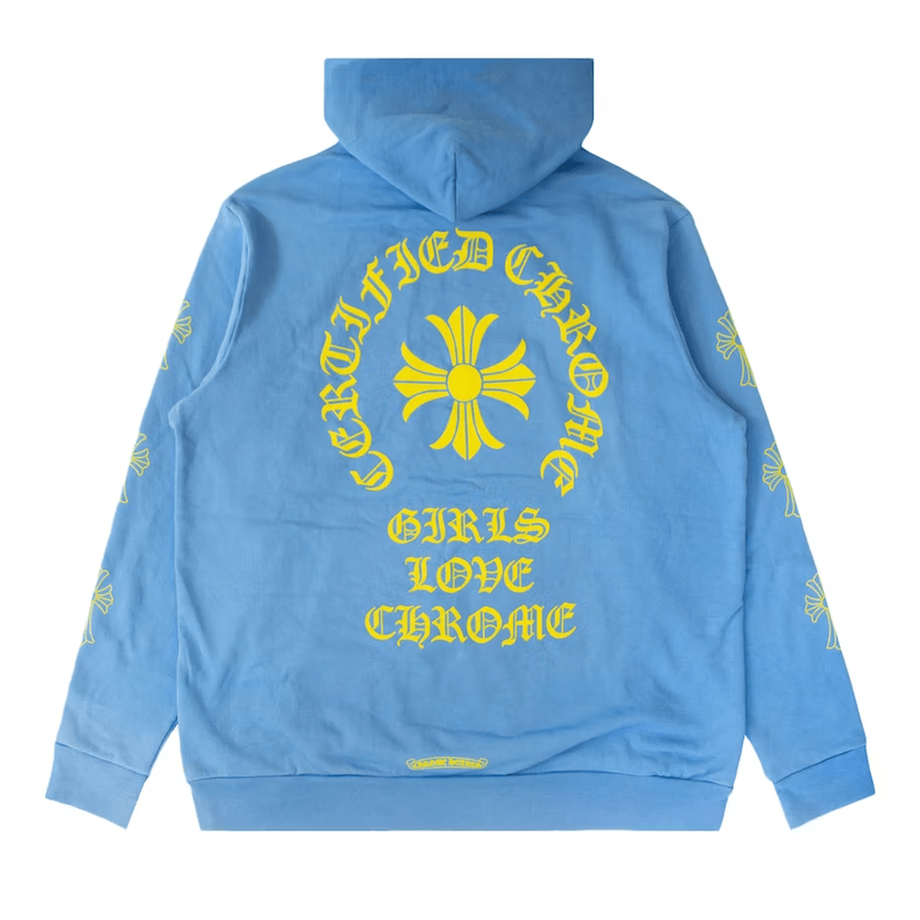 Chrome Hearts x Drake Girls Love Chrome Hoodie Light Blue