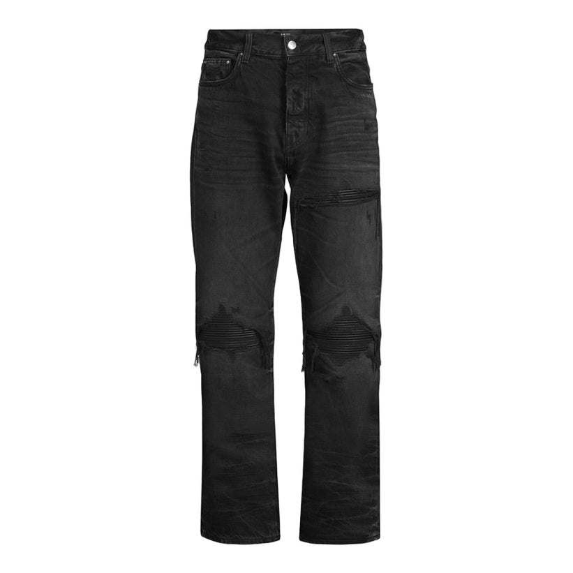 Amiri MX1 Straight-Leg Jeans Leather Black